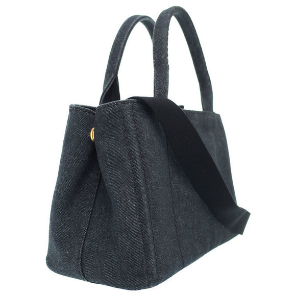 Prada Handbag Canapa Denim 2way Mini - Picture 1 of 9